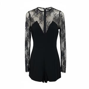 NBD X Revolve Size S Taylor Sheer Lace Sleeve Romper Black Cocktail Whimsigoth